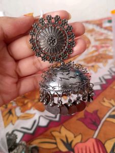 Silver Jhumka Earrings