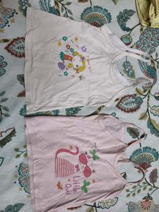 Two Printed Cream Colour Inners For 4-5 Years Girl