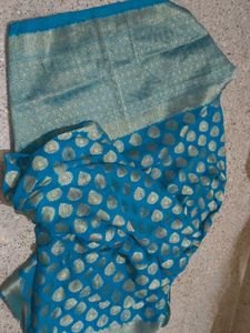 Blue &amp; Gold Patterned Fabric