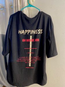 Happy Smile Black T-Shirt
