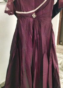 Elegant Burgundy Party Gown