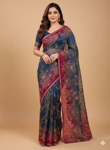 Heavy work net saree