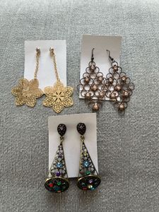 Set of 3 Large Dangling Earrings