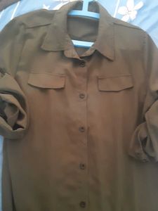 Olive Green Shirt Dress
