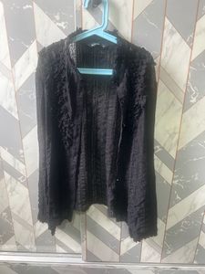 Lace Cardigan With Crystal Buttons