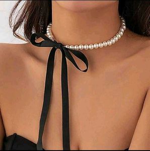 Pearl Ribbon Necklac