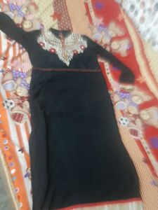 Elegant Black Embroidered Kurti