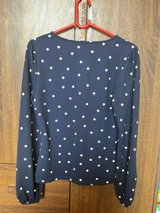 Navy Blue Polka Dot Top By ONLY - Check It Out