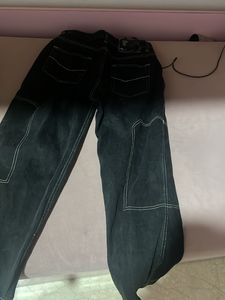 Black Wide Leg Denim Pants