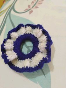 Blue &amp; White Scrunchie