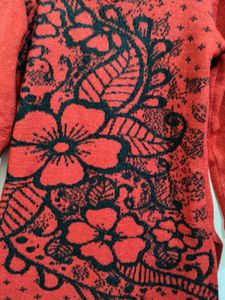Red Floral Tunic Top