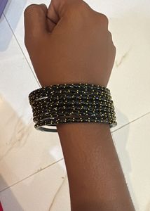 Black &amp; Gold Raindrop Bangles