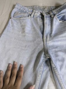 Light Blue Flared Denim Jeans