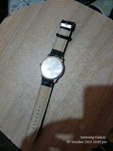 Black Leather Band Watch