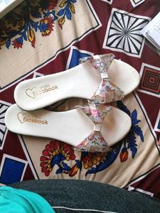 Beautiful White Slippers No Heels
