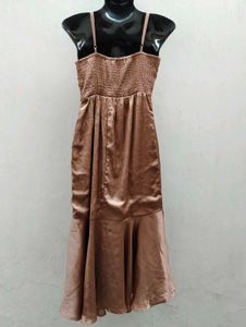 Price Drop 📢📢Ruffle Midi Satin Dress