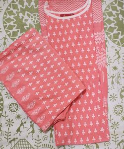 Elegant Pink Printed Kurta set