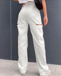 Ripped Straight Leg Jeans