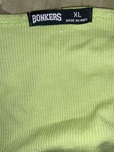 LIME GREEN RIBBED SQUARE NECK TOP