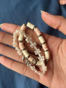 Bracelt Set Beaded And Flat Beads