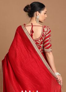 Splendid Dark Red Saree Pre Draped