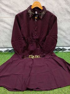 Chic Embroidered Collar Dress