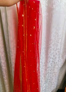 Red Sequin Dupatta