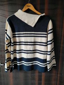 sweater Striped Knit Top