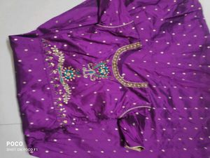 Purple Embroidered Kurta Set