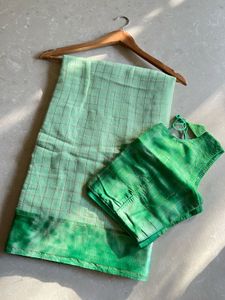 Green Cotton Silk Saree