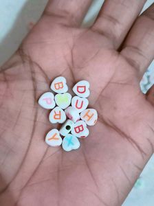 100pcs Heart Alphabet Beads For Jewellery Making
