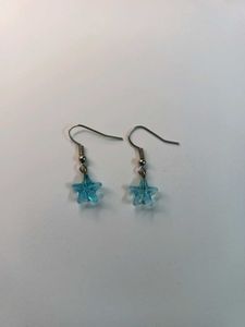 Handmade Star Earrings - Blue