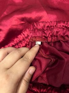 Red Satin Pajama Set