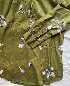 Olive Green Floral Shirt