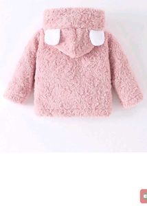 Pink Fuzzy Bear Hooded Coat