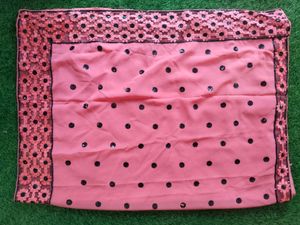 Chiffon Embroidered Peach N Black Partywear Saree