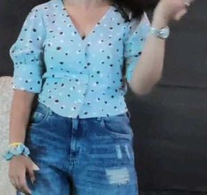 Light Blue Polka Dot Dressberry Top