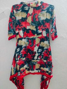 🎨 Color Splash Asymmetric Kurti 🎨