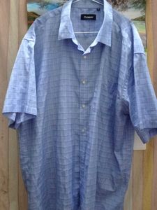 Men's Blue Checked Short Sleeve Shirt