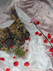 Floral Crop Top with Sleeves