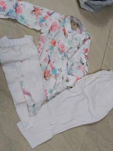 Cute festive Floral Top & pajama dhoti set