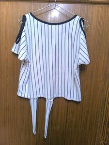 Striped Cold Shoulder Top