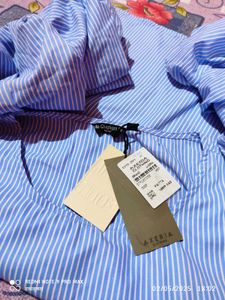 Striped Pearl Detail Blouse