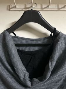 Elegant Gray Cowl Neck Top
