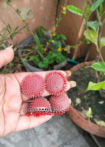 Red Jhumkas