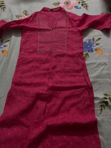 Pink Embroidered Kurti