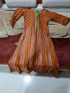 Brown Printed Gown