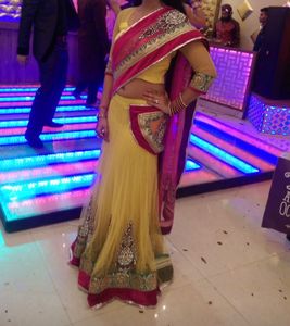 Yellow Embroidered Lehenga Choli with Dupatta