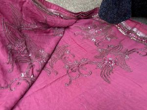 Saree Pink With Beads