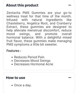 Zentavita PMS Gummie Pack Of 30 Gummies